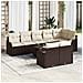 Set Divano da Giardino 9 pcs Marrone e bianco Poly Rattan - Foto miniatura 2