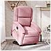 Poltrona Alzapersona Massaggi Elettrica Reclinante Rosa Velluto - Foto miniatura 2