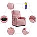 Poltrona Alzapersona Massaggi Elettrica Reclinante Rosa Velluto - Foto miniatura 7