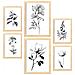 Set Di 6 Stampe Rigogliosa Natura Floreale E Stampe Botaniche Con Motivi Floreali Nei Classici Bianco E Nero A3 & A4 Telaio In Legno Chiaro - Foto miniatura 1