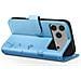 Custodia A Portafoglio Per Iphone 17 Pro Max Premium Design Fiori Farfalla, Blu Chiaro - Foto miniatura 2