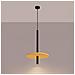 Lampada A Sospensione Feltro 1 Nero /giallo Sl. 1880 - Moderno Lampada A Sospensione Giallo /nero 126x30x30 Cm - Foto miniatura 4