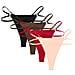 Set Di 4 Slip Perizoma A T - Nero, Caffè, Rosso, Nudo - Vita Bassa, Comfort Traspirante  L - Foto miniatura 1