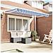 Tenda Retrattile Blu e Bianco 250 x 200 cm Poliestere e Metallo - Foto miniatura 3