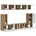 Set mobile TV 5 pcs Rovere artigianale Legno multistrato - Foto miniatura 3