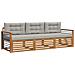 Set di divani da esterno 3 pcs Grigio Naturale e Chiaro - Foto miniatura 1