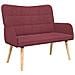 Sofa a Due Posti Rosso vino 115 x 61 x 87 cm Tessuto - Foto miniatura 1