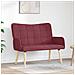 Sofa a Due Posti Rosso vino 115 x 61 x 87 cm Tessuto - Foto miniatura 2