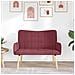 Sofa a Due Posti Rosso vino 115 x 61 x 87 cm Tessuto - Foto miniatura 3