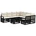Set Divano da Giardino 9 pz Nero e Bianco Crema polyrattan - Foto miniatura 1