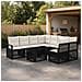 Set Divano da Giardino 9 pz Nero e Bianco Crema polyrattan - Foto miniatura 4