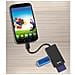 Lettore schede e Hub USB 2 porte con cavo integrato, OTG "On The Go" per smartphone e tablet, adattatore micro USB F / USB A M, nero, blister - Foto miniatura 2