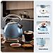 2877 Bollitore Elettrico 1,7 Litri di Design - Infusi, Tè e Tisane - Autospegnimento - 2000 Watt - Acciaio Inox - Linea Vintage - Celeste - Foto miniatura 3