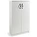 Armadio Scarpiera Multiuso Bianco In Legno Nobilitato 2 Ante H130x71x38 - Foto miniatura 1