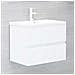 Mobile con Lavabo Integrato Bianco in Legno Multistrato - Foto miniatura 1