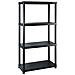 Scaffale A 4 Ripiani Nero 183x30,5x130 Cm In Plastica - Foto miniatura 4