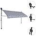 Tenda da Sole Retrattile Manuale con LED 350 cm Blu e Bianca - Foto miniatura 2