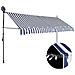 Tenda da Sole Retrattile Manuale con LED 350 cm Blu e Bianca - Foto miniatura 1
