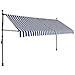 Tenda da Sole Retrattile Manuale con LED 350 cm Blu e Bianca - Foto miniatura 3