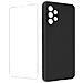 Cover Silicone Samsung Galaxy A32 4g Nera + Vetro Temperato 9h Trasparente - Foto miniatura 2