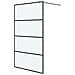 Parete Doccia Walk In Nera 115x195 Cm Vetro Smerigliato Esg - Foto miniatura 2