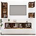 Set Di Mobili Porta Tv 5 Pz Rovere Fumo In Legno Multistrato - Foto miniatura 3
