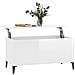 Tavolino Salotto Bianco Lucido 90x44,5x45 Cm Legno Multistrato - Foto miniatura 3