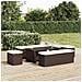 Ottomane Con Cuscini 2pz Marrone 40x30x40 Cm In Polyrattan - Foto miniatura 1