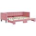 Divano Letto Con Letto Estraibile Rosa 80x200 Cm In Velluto - Foto miniatura 2