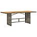 Tavolo Giardino Piano Legno Acacia Grigio 190x80x74 Polyrattan - Foto miniatura 2