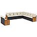 Set Divani Da Giardino 11 Pz Con Cuscini In Polyrattan Nero - Foto miniatura 2