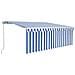 Tenda Sole Retrattile Manuale Con Parasole 4x3m Blu E Bianco - Foto miniatura 1
