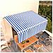 Tenda Sole Retrattile Manuale Con Parasole 4x3m Blu E Bianco - Foto miniatura 7