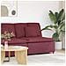 Modulo Centrale Divano Modulare con Cuscini Rosso Vino 100 cm - Foto miniatura 2