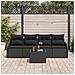Set Divano da Giardino di 5 Pezzi con Cuscini Polyrattan Nero,  Divano da Giardino di 2 Posti con Cuscini Polyrattan Nero - Foto miniatura 3