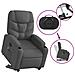 Poltrona Alzapersona Massaggi Reclinabile Grigio Scuro Tessuto - Foto miniatura 6