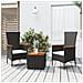 Set Mobili Giardino 3pz Nero Polyrattan e Legno Massello Acacia - Foto miniatura 2