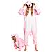 Pigiama Per Bambini Kigurumi Onesie Costume Dinosauro Rosa 125-135 - Foto miniatura 4