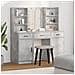 Set da Toeletta 3 Pezzi  in Legno Ingenerizzato Grigio Cemento - Foto miniatura 2