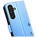 Custodia A Portafoglio Per Galaxy A56 / A36 Premium Design Fiori Farfalla, Blu Chiaro - Foto miniatura 4