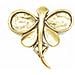 Spilla A Forma Di Libellula In Zama Placcata Oro 7,5 Cm - Foto miniatura 1