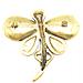 Spilla A Forma Di Libellula In Zama Placcata Oro 7,5 Cm - Foto miniatura 2