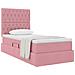 Letto con contenitore e materasso Rosa 90 x 200 cm Velluto - Foto miniatura 3