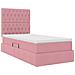 Letto con contenitore e materasso Rosa 90 x 200 cm Velluto - Foto miniatura 5