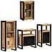 Set di mobili per il bagno 4 pcs Legno di Mango Massello - Foto miniatura 3