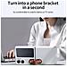 Cover con Tapa per Find N2 Flip 5G - Silicone, Bianco, Con Soporte - Foto miniatura 4