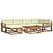 Set di divani da esterno con cuscino 7 pcs Naturale e Crema - Foto miniatura 1