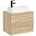 Lavabo da bagno Nero Opaco 45,5 x 25,5 x 13 cm Metallo - Foto miniatura 5