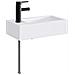 Lavabo da bagno Nero Opaco 45,5 x 25,5 x 13 cm Metallo - Foto miniatura 1