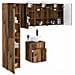 Set di Armadi da Bagno 5 pcs Legno antico 43 x 16 x 62,5 cm - Foto miniatura 2